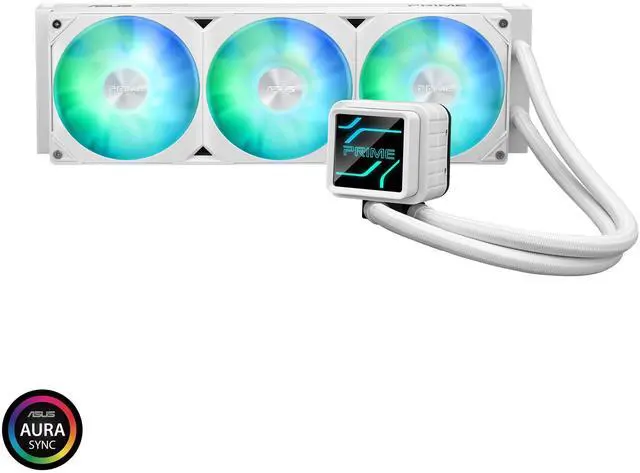 Alt view image 12 of 15 - Asus Prime LC 360 ARGB White Edition Cooling Fan/Radiator/Water Block/Pump - 3 x Fan(s) - 75.70 CFM Maximum Airflow - 2200 rpm - Liquid Cooler Cooler - Compatible Intel Socket: Socket LGA-1851, LGA-17