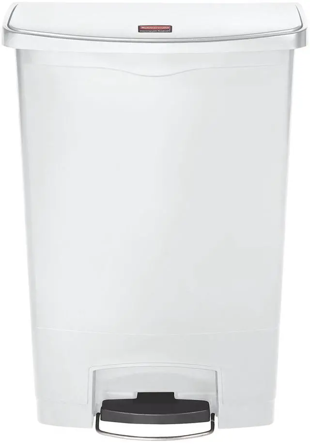 Alt view image 10 of 15 - Rubbermaid - FG1883561 - Slim Jim Resin Step-On Container, Front Step Style, 24 gal, White