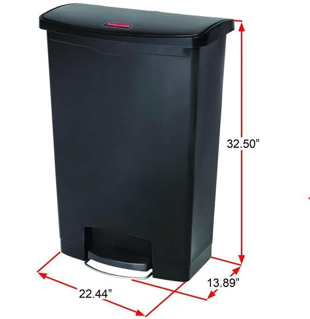 Alt view image 13 of 15 - Rubbermaid - FG1883561 - Slim Jim Resin Step-On Container, Front Step Style, 24 gal, White