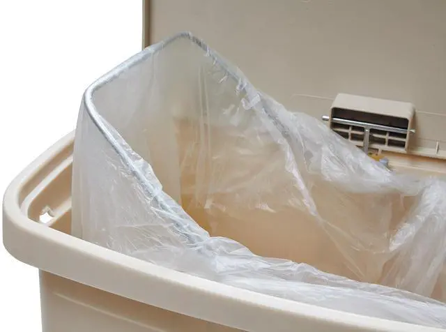 Alt view image 12 of 15 - Rubbermaid - FG1883561 - Slim Jim Resin Step-On Container, Front Step Style, 24 gal, White