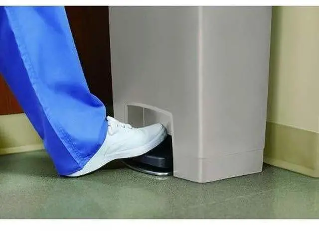 Alt view image 14 of 15 - Rubbermaid - FG1883561 - Slim Jim Resin Step-On Container, Front Step Style, 24 gal, White