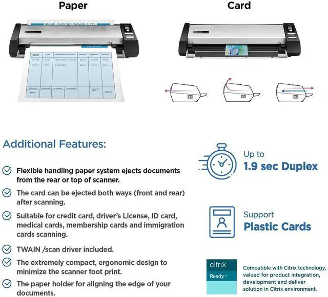 Alt view image 2 of 7 - Plustek D430 Plus Desktop Compact Scanner - Citrix Ready and Most Rx Software Compatible