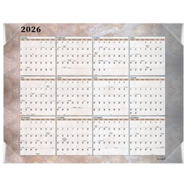 Alt view image 5 of 7 - At-A-Glance Marbled Desk Pad 22 x 17 Marble Burgundy 2026 89702