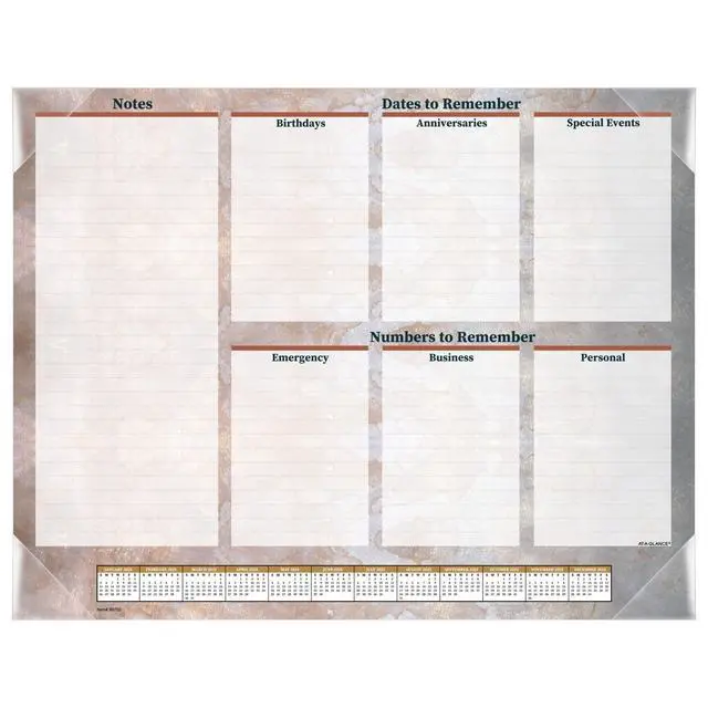 Alt view image 6 of 7 - At-A-Glance Marbled Desk Pad 22 x 17 Marble Burgundy 2026 89702