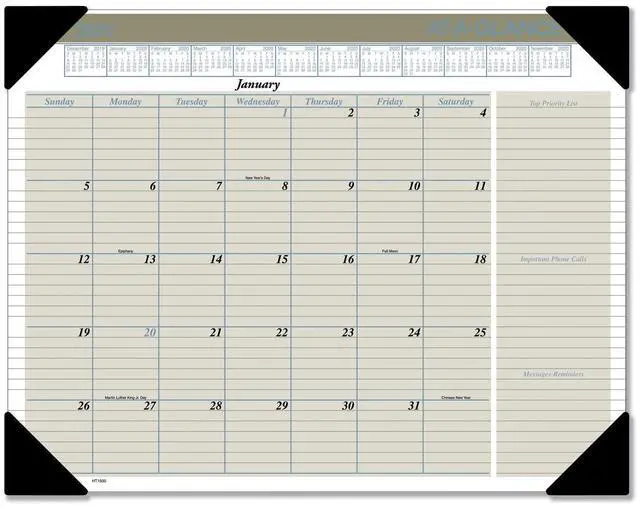 Main image of At-A-Glance Executive Monthly Desk Pad Calendar 22x17 Buff 2026 HT1500