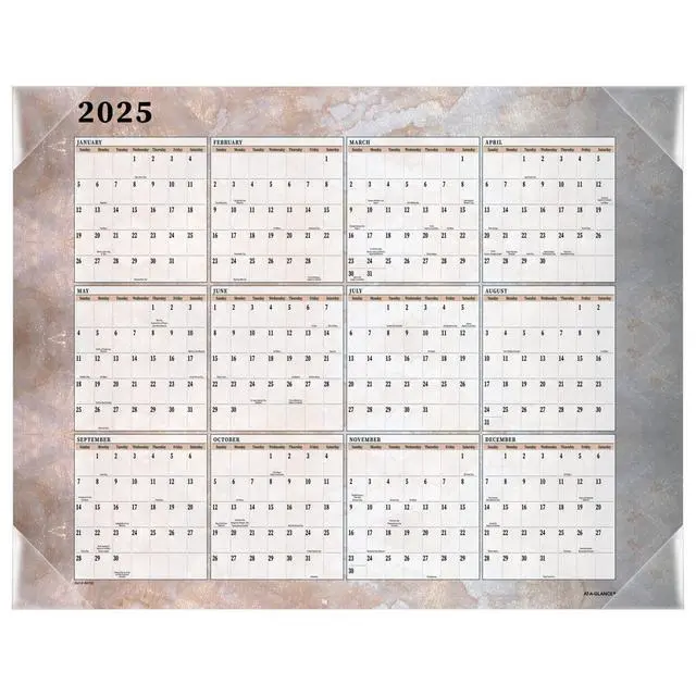 Alt view image 7 of 7 - At-A-Glance Marbled Desk Pad 22 x 17 Marble Burgundy 2026 89702