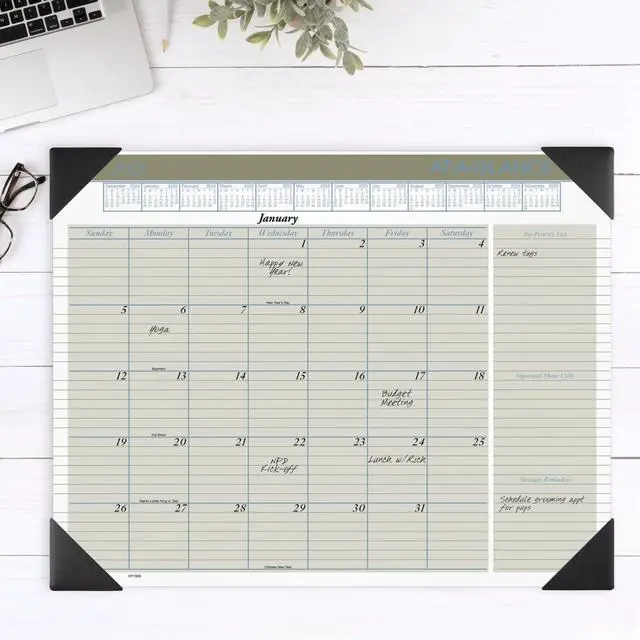 Alt view image 3 of 7 - At-A-Glance Executive Monthly Desk Pad Calendar 22x17 Buff 2026 HT1500