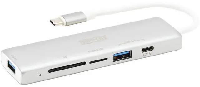 Alt view image 11 of 19 - Tripp Lite USB C Multiport Adapter 2x USB-A 1x USB-C Card Reader U4600022AMC1