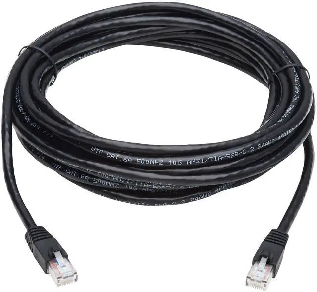 Alt view image 19 of 20 - TRIPP LITE N261-020-BK 20 ft. Cat 6A Black Augmented Cat6 (Cat6a) Snagless 10G Certified Patch Cable, (RJ45 M/M) - Black