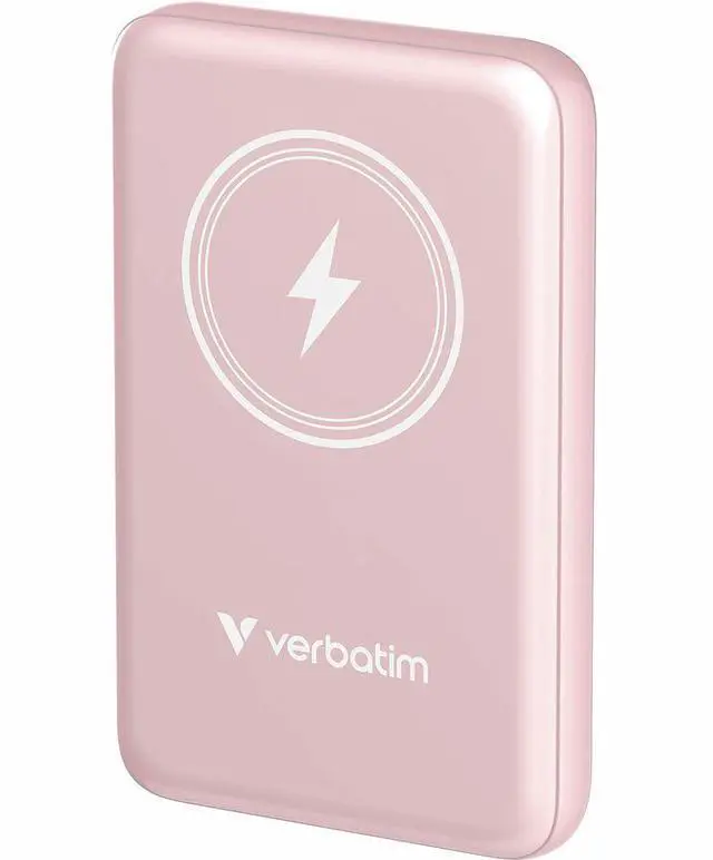 Alt view image 8 of 8 - Verbatim Charge 'n' Go Magnetic Wireless Power Bank 10000 mAh - Pink - 10000 mAh - 20 W - USB Type-C Connector - 1 x USB - Pink