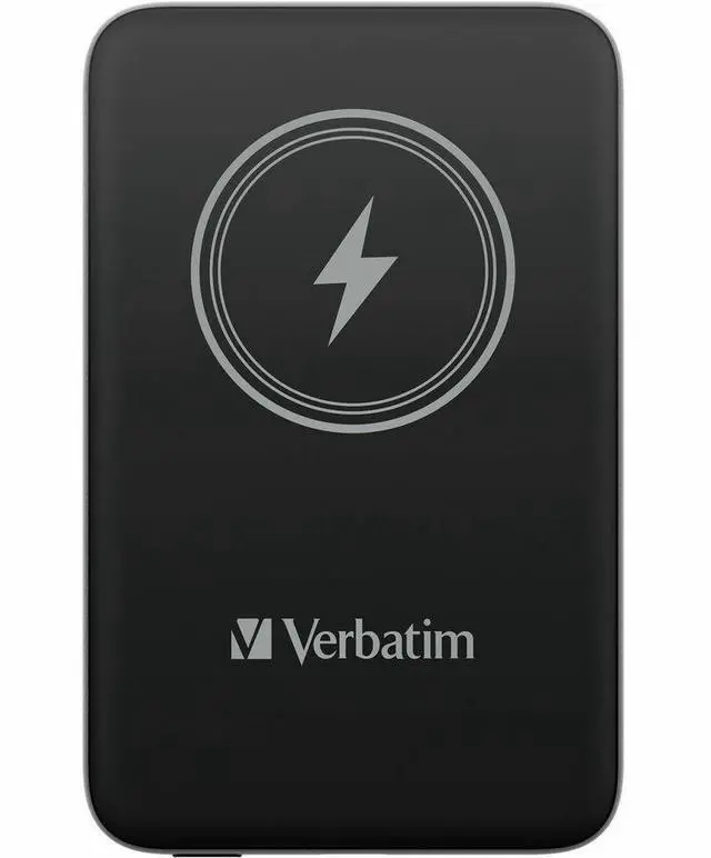 Alt view image 8 of 8 - Verbatim Charge 'n' Go Magnetic Wireless Power Bank 10000 mAh - Black - For Smartphone - Lithium Polymer (Li-Polymer) - 10000 mAh - 15 W - 2.40 A, 2.22 A, 1.67 A - 5 V DC, 9 V DC, 12 V DC Ou