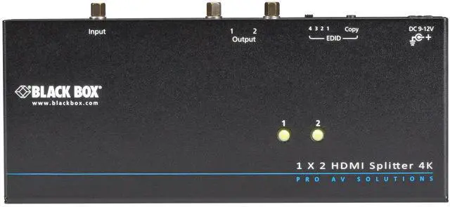 Alt view image 7 of 8 - Black Box 1X2 4K HDMI Splitter VSP-HDMI1X2-4K