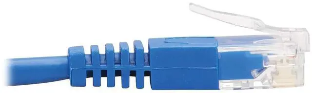 Alt view image 8 of 8 - TRIPP LITE N204-S10-BL-DN 10 ft. Cat 6 Blue Down-Angle Gigabit Molded Slim UTP Ethernet Cable (RJ45 Right-Angle Down M to RJ45 M)