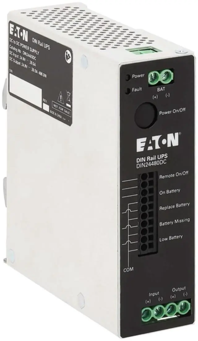 Alt view image 8 of 8 - Eaton 480W 24V DC DIN Rail Industrial UPS - Hardwire Input/Output - DIN Rail UPS - 3 Minute Stand-by - 24 V DC Input - 24 V DC Output - Single Phase - LED Display - 1 x Hardwired