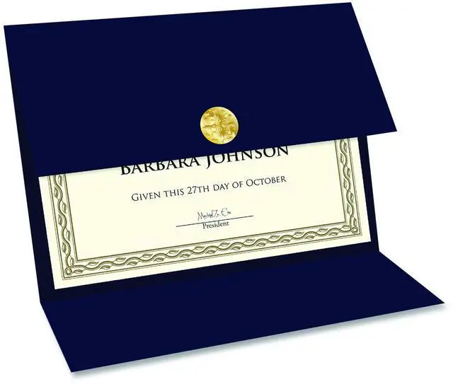 Alt view image 9 of 9 - Geographics Double-fold Certificate Holder - Navy - Recycled - 5 / Pack  GEO47837