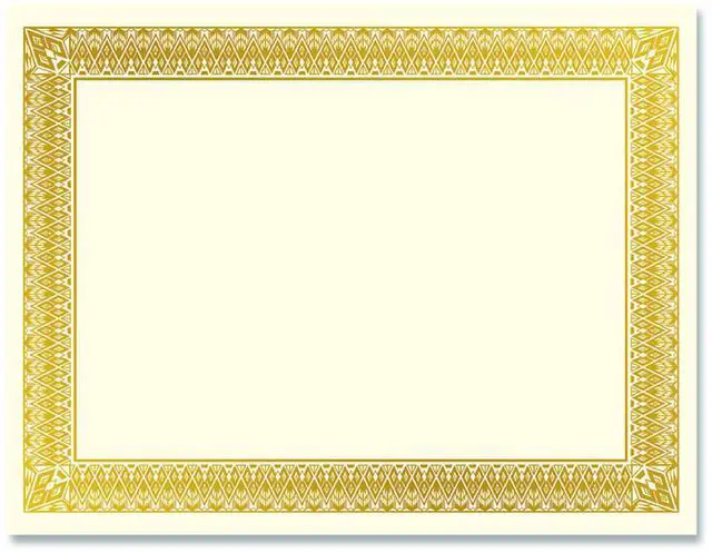 Alt view image 2 of 2 - Geographics Gold Foil Certificate - Laser, Inkjet Compatible - Gold with Gold Border15 / Pack  GEO47829