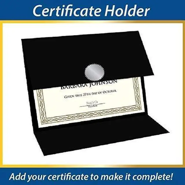 Alt view image 8 of 9 - Geographics Double-fold Certificate Holder - Black - Recycled - 5 / Pack  GEO47838