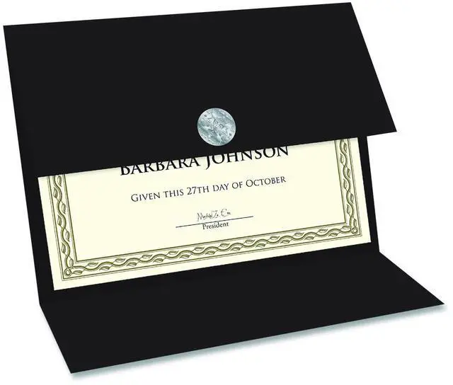 Alt view image 6 of 9 - Geographics Double-fold Certificate Holder - Black - Recycled - 5 / Pack  GEO47838