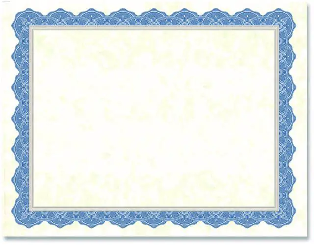 Alt view image 6 of 6 - Geographics Drama Blue Border Blank Certificates - 8.50" x 11" - Inkjet, Laser Compatible with Blue Border15 / Pack  GEO