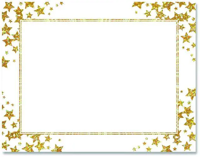 Main image of Geographics Foil Certificates, 8-1/2" x 11", Gold Star, Pack of 25 Certificates