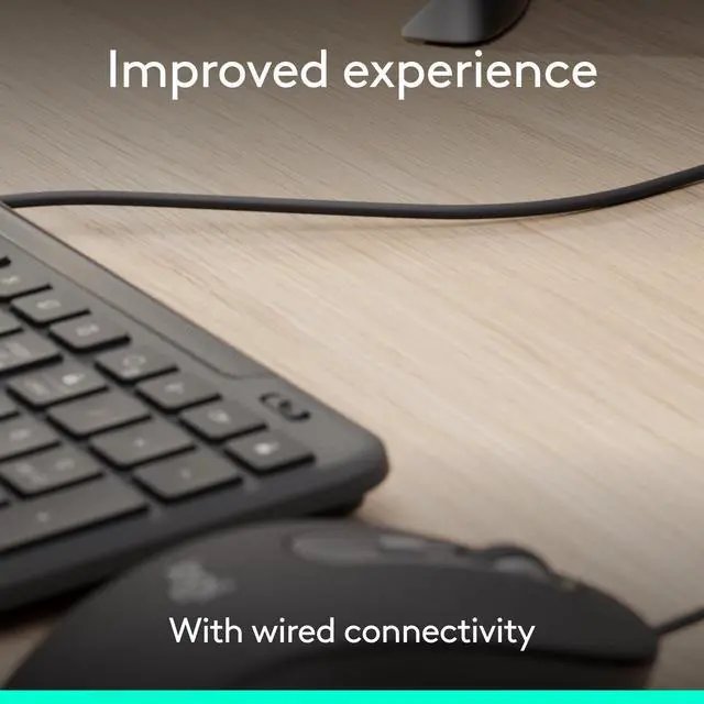 Alt view image 3 of 7 - Logitech Signature Slim Wired K620 for Business, Full-Size Keyboard, Graphite