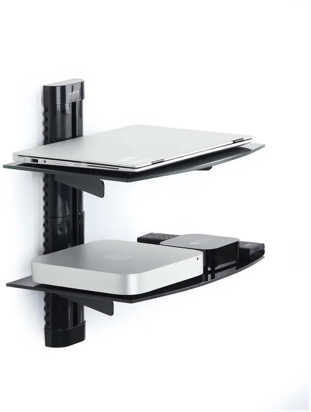 Alt view image 4 of 7 - StarTech Dual Floating Wall-Mounted AV Shelves 2B-WALL-MOUNT-SHELF