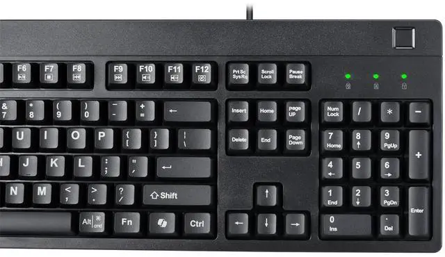 Alt view image 10 of 15 - Adesso EasyTouch AKB-630FB Keyboard - Cable Connectivity - USB Interface - 104 Key(s) - Home, Email, Previous Page, Internet Page Forward, Search, Volume Down, Volume Up, Play/Pause, Stop, Previous Tr
