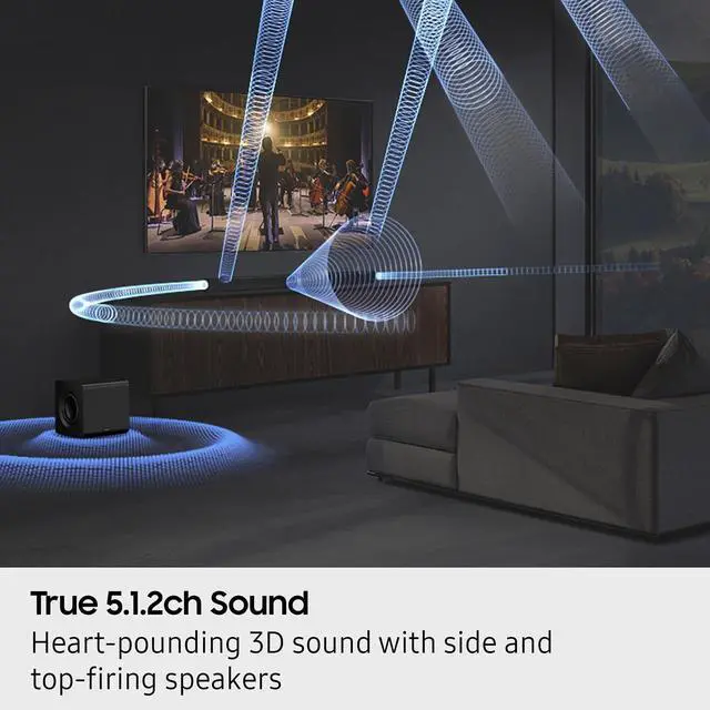 Alt view image 17 of 20 - Samsung HWQ800F 5.1.2 Channel Q-Series Dolby Atmos Soundbar with Subwoofer