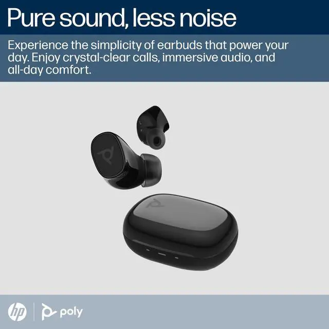 Alt view image 2 of 7 - Poly Voyager Free 20 True Wireless Earbuds +Basic Charge Case 946C3AA#ABA - Black