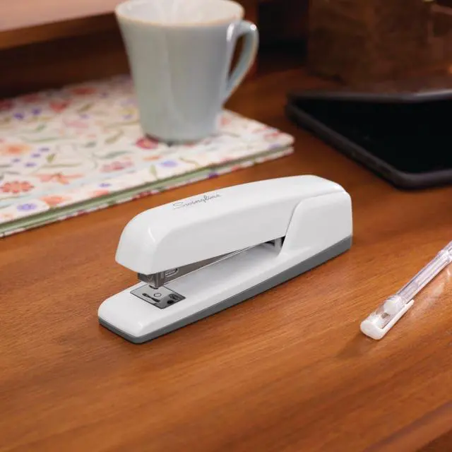 Alt view image 2 of 7 - 747 Business Full Strip Desk Stapler 30 Sheet Capacity Arctic White S7074738