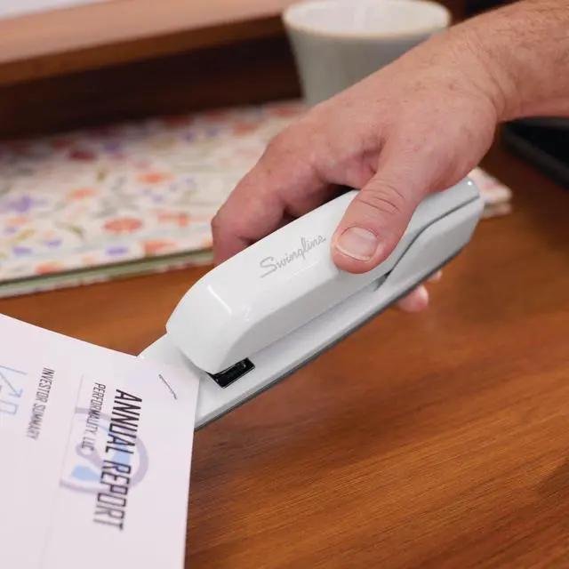 Alt view image 6 of 7 - 747 Business Full Strip Desk Stapler 30 Sheet Capacity Arctic White S7074738