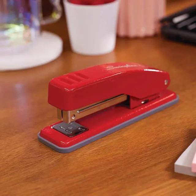 Alt view image 2 of 7 - Cub Compact Metal Staplers 20 Sheet Capacity Rio Red S701070