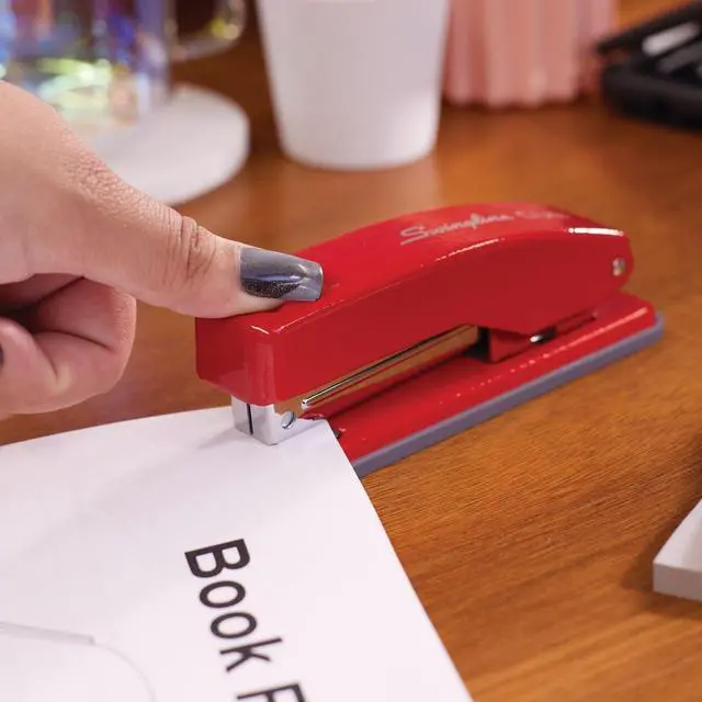 Alt view image 3 of 7 - Cub Compact Metal Staplers 20 Sheet Capacity Rio Red S701070