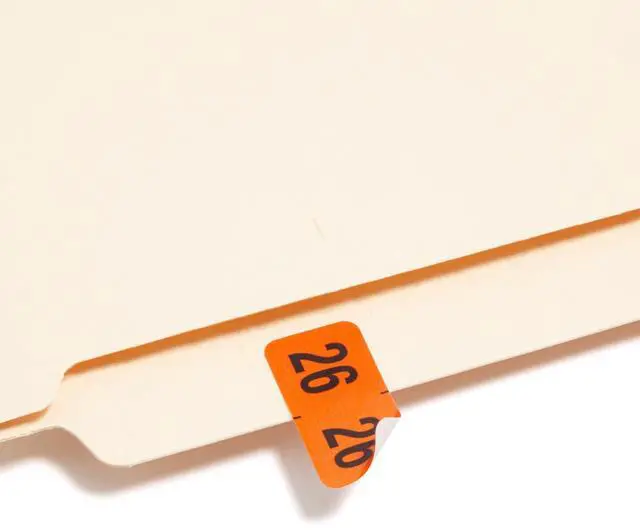 Alt view image 3 of 6 - Smead ETYJ Color-Coded 2026 Labels, 1-1/2 x 3/4 in., Orange, 500/Roll in a Dispensing Box (68326)