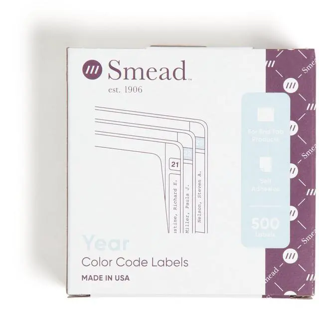 Alt view image 5 of 6 - Smead ETYJ Color-Coded 2026 Labels, 1-1/2 x 3/4 in., Orange, 500/Roll in a Dispensing Box (68326)
