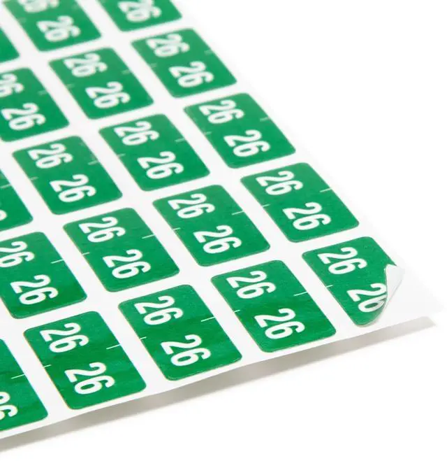 Alt view image 3 of 7 - Yearly End Tab File Folder Labels 0.5 x 1 Green 25/Sheet 10 Sheets/Pack 67926