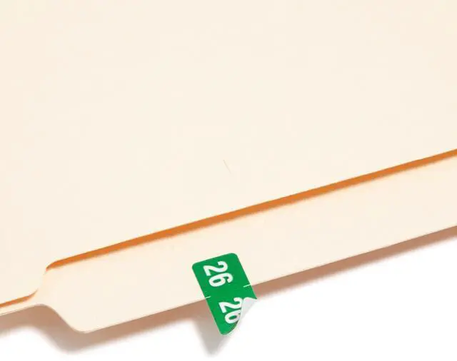 Alt view image 4 of 7 - Yearly End Tab File Folder Labels 0.5 x 1 Green 25/Sheet 10 Sheets/Pack 67926