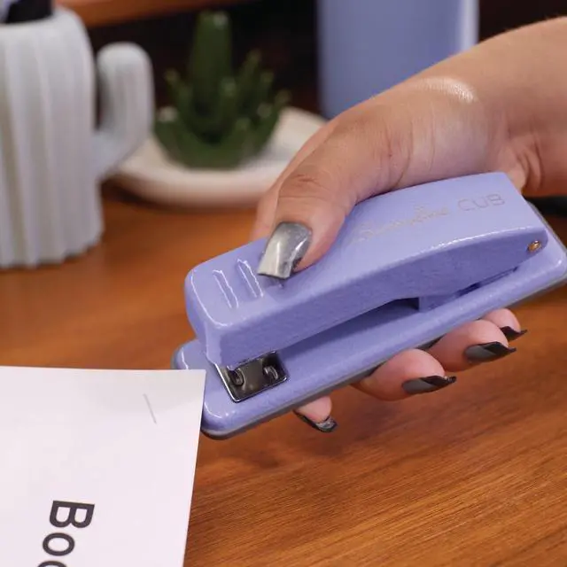 Alt view image 6 of 7 - Cub Compact Metal Staplers 20 Sheet Capacity Periwinkle S701071