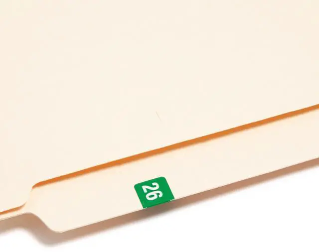 Alt view image 5 of 7 - Yearly End Tab File Folder Labels 0.5 x 1 Green 25/Sheet 10 Sheets/Pack 67926