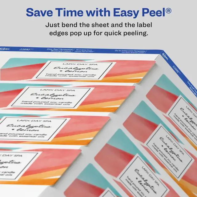Alt view image 4 of 7 - Avery 22890 Print to the Edge Labels, 2"x3", Glossy White w/Sure Feed Technology