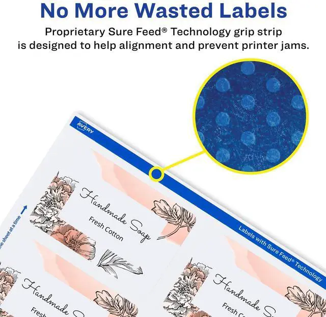 Alt view image 2 of 7 - Avery 22890 Print to the Edge Labels, 2"x3", Glossy White w/Sure Feed Technology