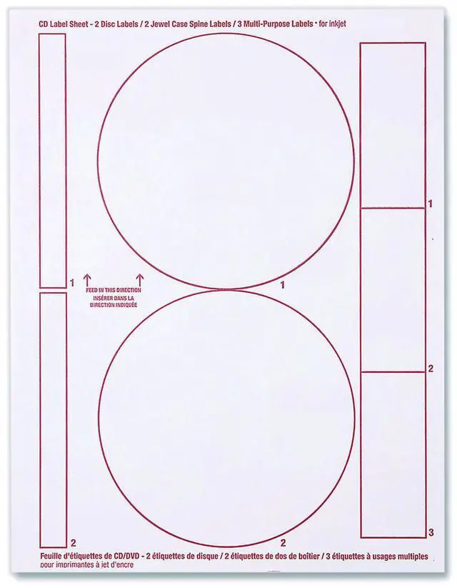Alt view image 7 of 7 - Verbatim Inkjet Media Labels White 7 Labels/Sheet 50 Sheets/Pack (71126)