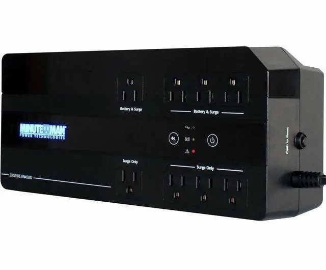 Alt view image 3 of 6 - Minuteman Enspire-G EN450G 450VA Compact/Desktop/Floor/Wall Mountable UPS - Compact/Desktop/Floor/Wall Mountable - 3 Minute Stand-by - 120 V AC Input - 140 V AC, 120 V AC, 95 V AC Output - Simulated S