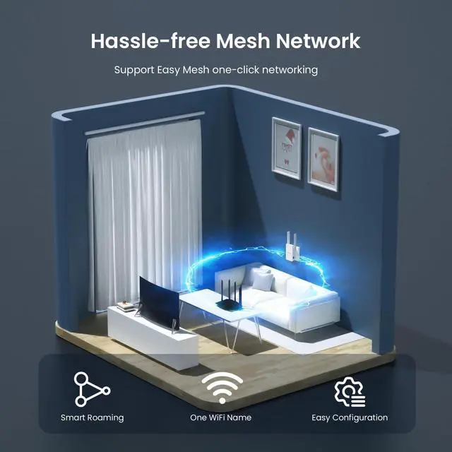 Alt view image 7 of 13 - Tenda A23 Dual Band IEEE 802.11 a/b/g/n/ac/ax 1.47Gbit/s Wireless Range Extender