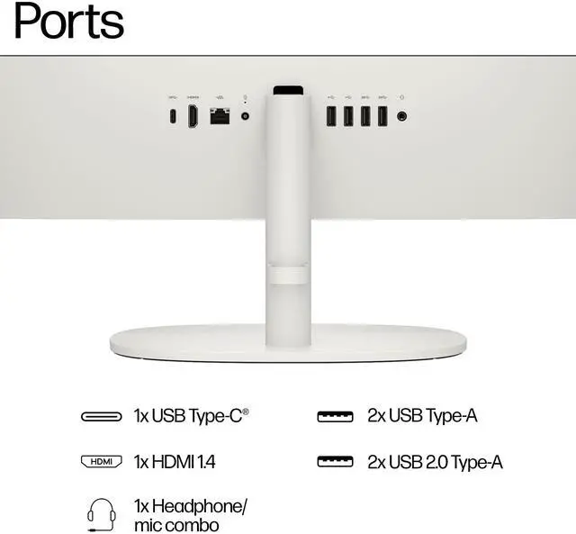 Alt view image 7 of 8 - HP 22-dg0440 22" AIO Computer N200 8GB 512GB SSD W11H B9KP6AAABA
