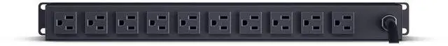 Alt view image 3 of 10 - CyberPower Rackbar Surge Protector w/6-Foot Cord, Black CPS1615RMS