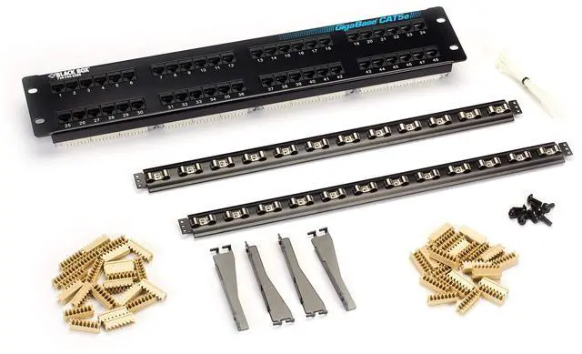 Alt view image 9 of 11 - Black Box GigaBase CAT5e Patch Panel - 2U, Unshielded, 48-Port