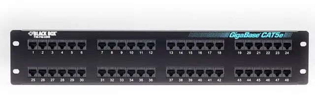 Alt view image 10 of 11 - Black Box GigaBase CAT5e Patch Panel - 2U, Unshielded, 48-Port