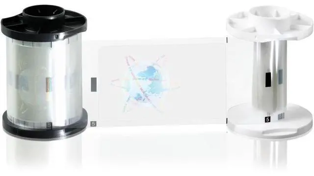 Alt view image 4 of 5 - Fargo PolyGuard 1mil Thick Laminating Roll for ID Cards, Clear Holographic