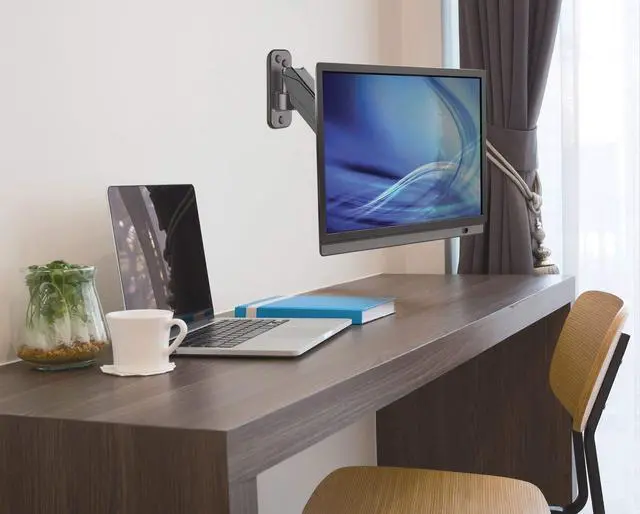 Alt view image 8 of 11 - Manhattan 461603 Universal Gas Spring Wall Mount Arm, Supports One 17" to 32" TV or Monitor up to 8 kg (17.64 lbs.)
